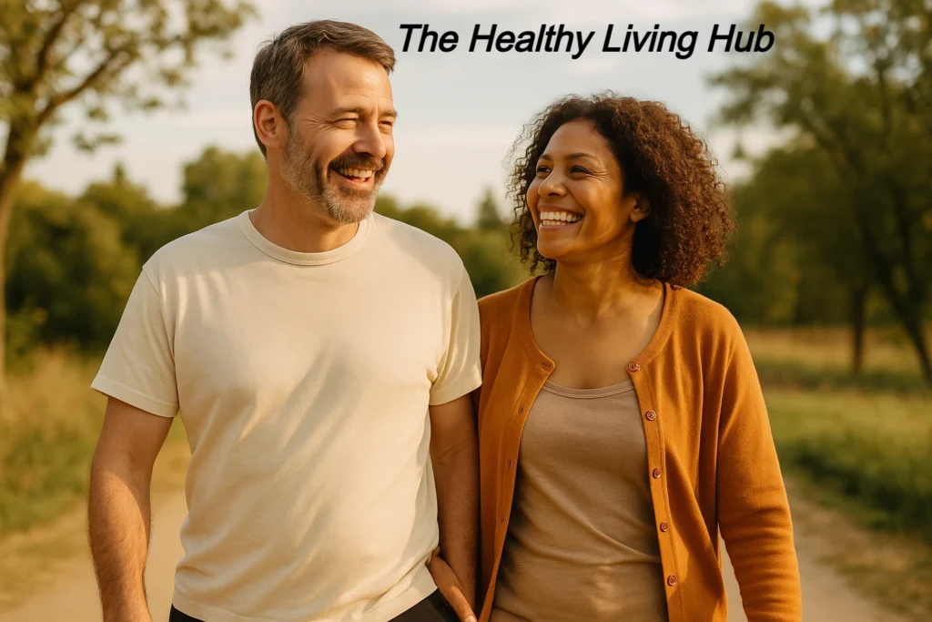 sex and heart health couple walking cardio