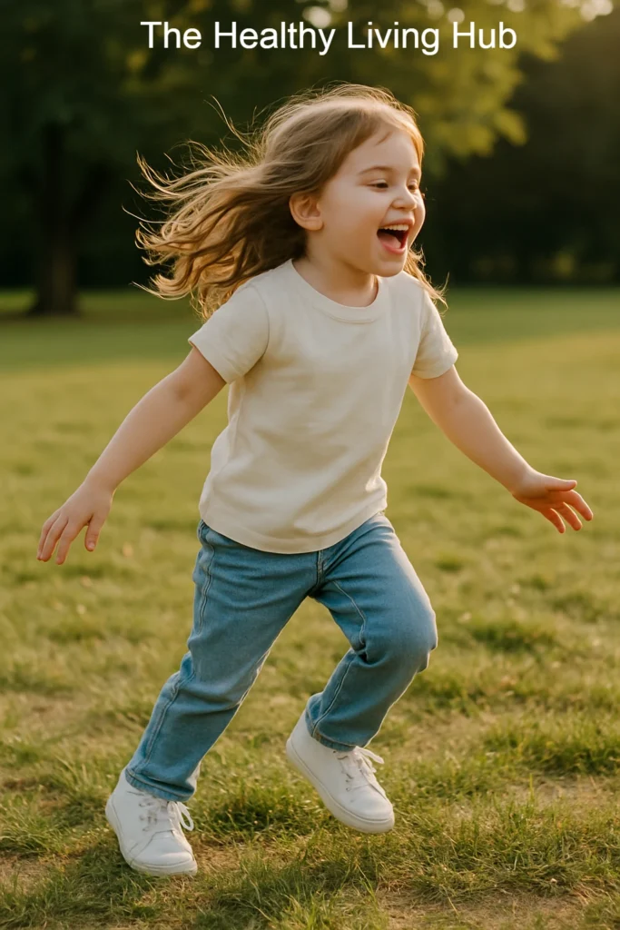 happy child playing in park